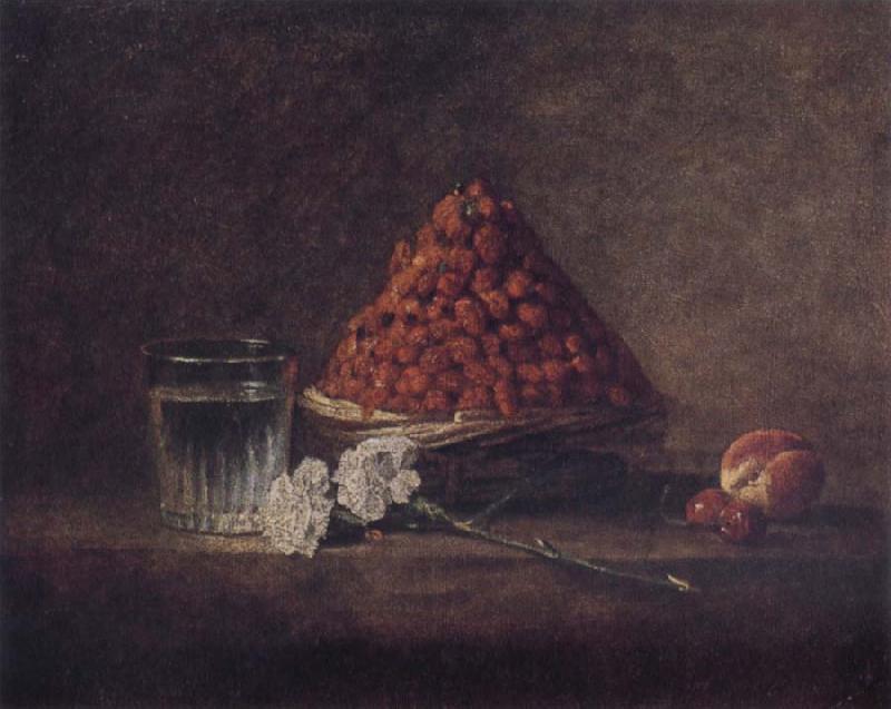 Jean Baptiste Simeon Chardin Still Life wtih Basket of Strawberries Sweden oil painting art